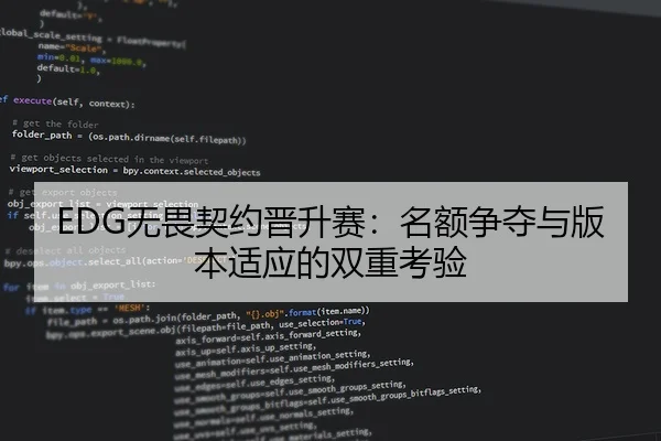 EDG无畏契约晋升赛：名额争夺与版本适应的双重考验